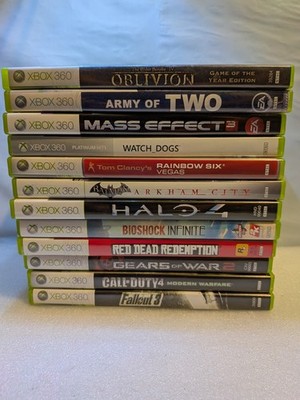Xbox 360 Games Lot of 12 Halo 4 Red Dead Redemption Fallout 3 Oblivion GOTY