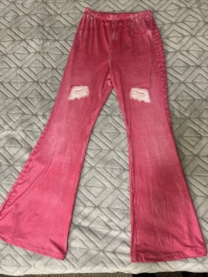 SHEIN Pink Jeans Leggings For Girls