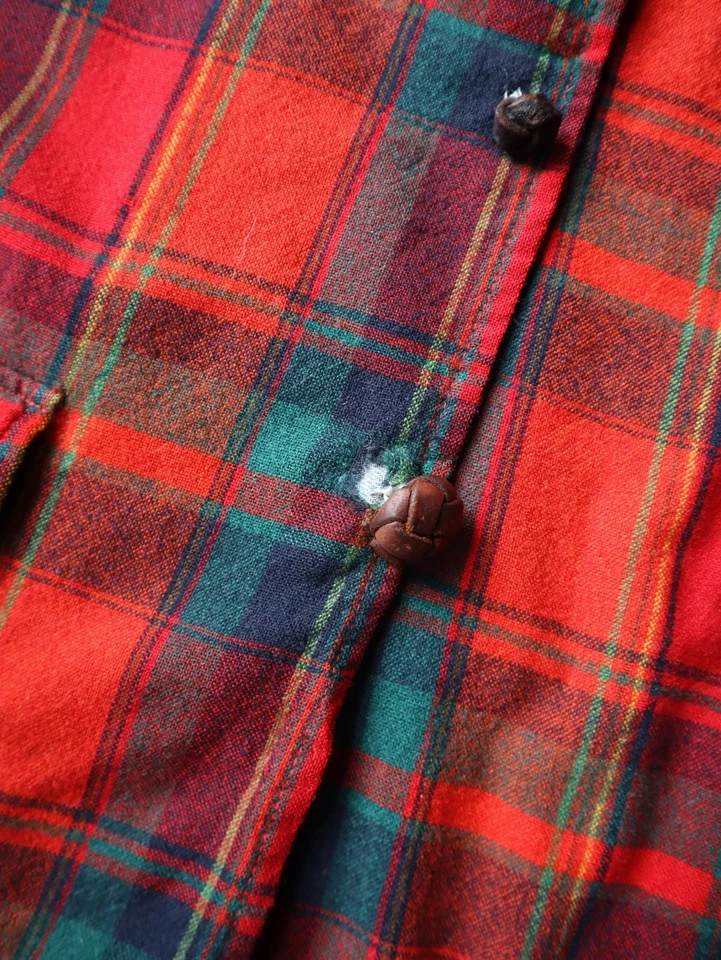 Vintage 60s Pendleton Topster Blazer Size XL Red Plaid Wool Sport Coat - Image 4 of 4