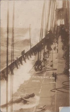 USS Jupiter Collier AC 3 Deck Awash 1910s RPPC Real Photo Postcard,Corner Tear