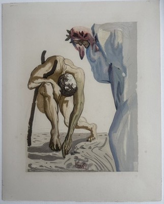 Salvadore DALI 'Die Göttliche Komödie'  Das Fegefeuer-7. Gesang Farbholzschnitt