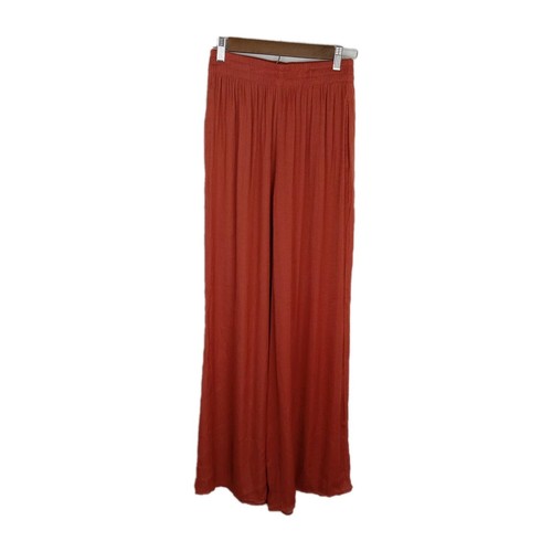 Zara Hose XS Palazzo Burnt Orange Fließend Weites Bein Gummibund Boho Beachy Y2K - Bild 1 von 12