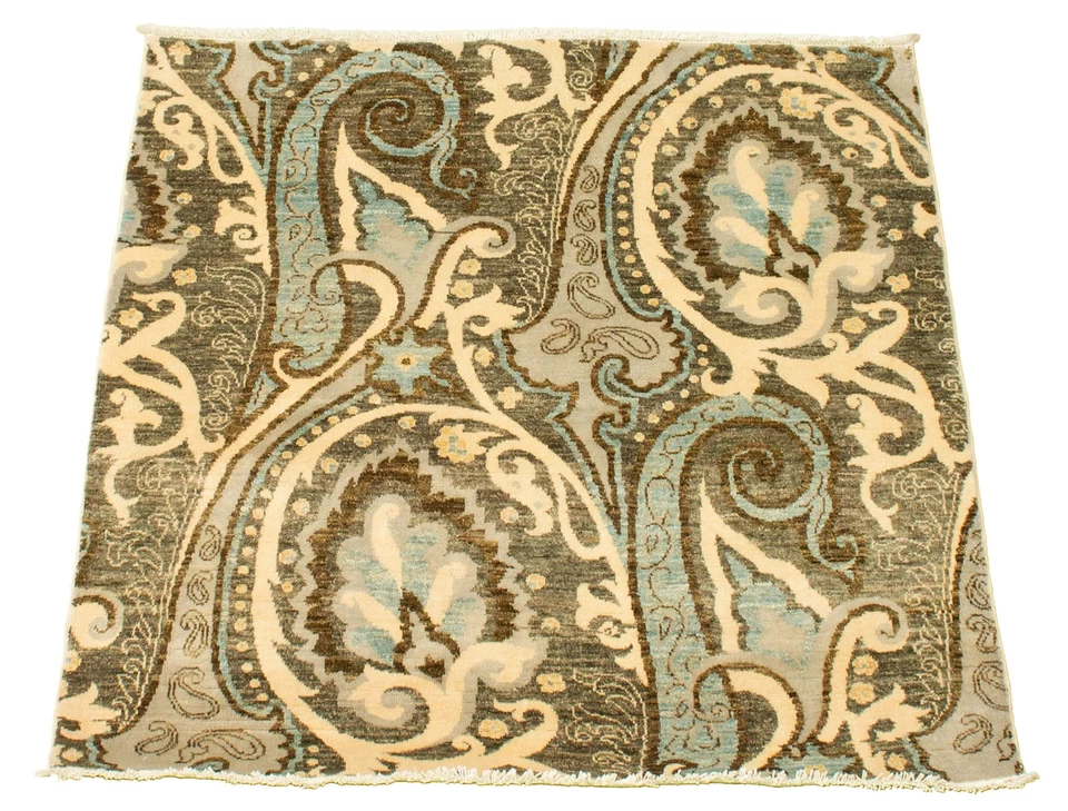 Hand Knotted Area Rug 4'0" x 4'1" Traditional Oriental Wool Carpet - Image 3 of 4