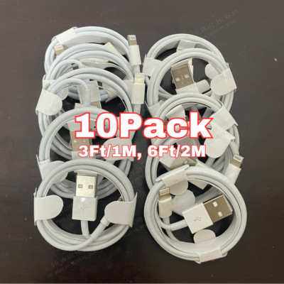 1/10X Bulk Lot For Apple iPhone 14 13 11 8 7 Fast Charger Cable 3/6FT Data Cord