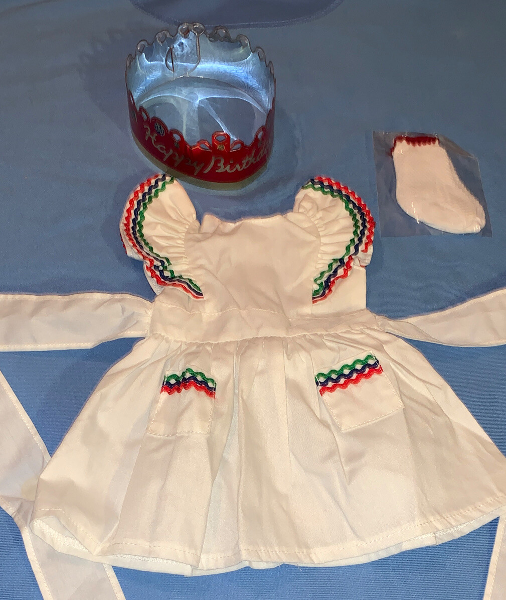 molly birthday dress American Girl Party Pinafore with Crown, Socks COMPLETE! Bottom Size:34x30 7 Party Wear Western BIS-28-08-24 a paper Pin the