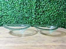 Lot Of 2 ANNIEGLASS Roman Antique Platinum Silver Rim Oval Bowl SIGNED USA 7x5”