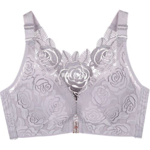 Front Closure Bra Plus Size Bras Rose Embroidery Back Bra Seamless For Women - Picture 9 of 21