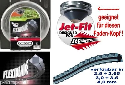 Freischneider spez Mähfaden Oregon Flexi-Blade 4,0mm x 21m für Jet-Fit Fadenkopf