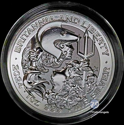 2024 Britannia & Liberty Silver 1 oz Royal Mint UK Coin BU .999