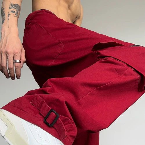 Mens Baggy Hip Hop Pocket Cargo Pants Outdoor Straight Leg Loose Casual Trousers - Picture 8 of 9