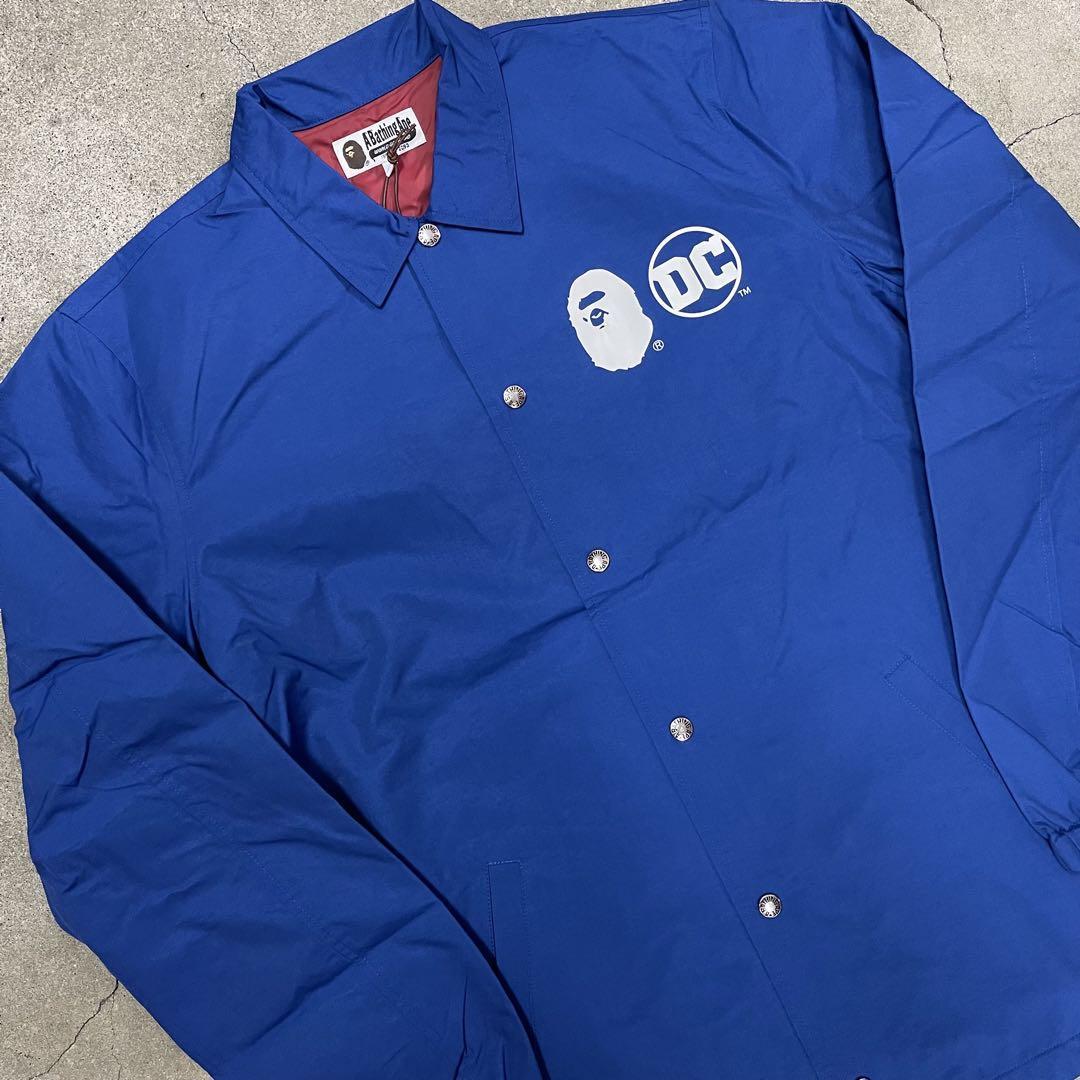 A Bathing Ape DC comics コーチジャケット ブルー L Excellent Used BAPE Men's Jacket L Dc Comics Coach Jacket