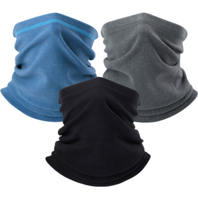 #ad Neck Gaiter Warmer Polar Fleece Neck Scarf Winter Ski Tube Scarf Half Face Mask $5.98