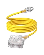 DEWENWILS 15FT Outdoor Heavy Duty Extension Cord, 14/3 AWG SJTW 6 Outlets,