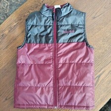Avalanche burgundy/black full zip up puffer vest outerwear jacket kids size 7