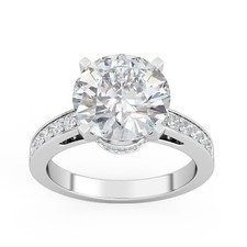 3 Ct Round Cut CZ Vintage Solitaire Engagement Ring Size 6 14K White Gold Plated