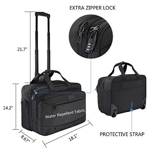 Kroser Rolling Laptop Briefcase Premium Laptop Bag Fits up to 17.3 Inch