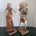 Mexican Paper Mache Folk Art Figures Man & Woman with Pots 12 Set of 2 Vintage — photo 2