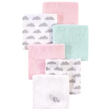 Luvable Friends Super Soft Cotton Washcloths, Elephant Spray, One Size