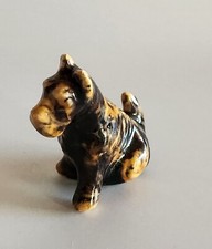Scottish Terrier Dog Figurine Vintage Japan Scottie Black Brown Dog 1.5"