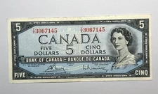 Canada 1954 Five Dollar $5 Bill Banknote Beattie - Rasminsky TX3067145
