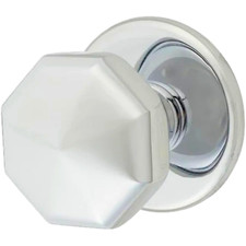 Octagonal Centre Door Knob Traditional Contemporary – Polished Chrome - 95mm