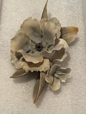 Capodimonte Damaged 5.5" Ceramic Flower Sculpture *Pre-Owned w/Chips* DMA