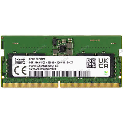 Hynix 8GB 1Rx16 PC5-5600 SODIMM DDR5-44800 262-Pin Non-ECC Laptop