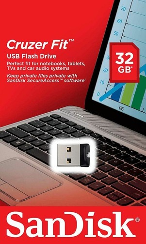 SanDisk Cruzer Fit Flash Drive 32GB USB 2.0 Chiavetta Mini USB - Afbeelding 1 van 6