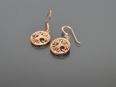 Orecchini Lebensbaum In Argento 925 Rosé Placcato Simbolo Gioiello
