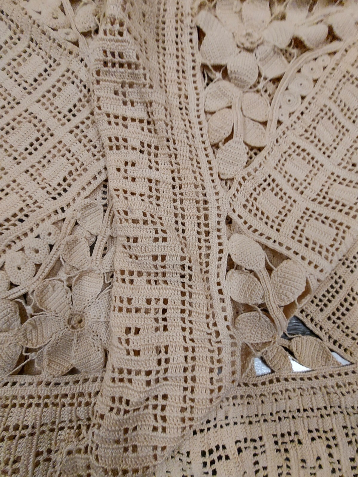 PR. OF ANTIQUE HAND WOVEN CROCHET COVERLETS / BEDSPREADS eBay