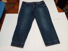 Tommy Hilfiger Womens Dark Wash High Rise Straight Leg Crop Jeans Sz 16