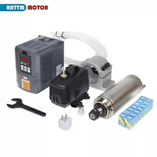 US SHIP】2.2KW 220V Water Cooled CNC Spindle Motor+VFD Driver Inverter+80mm Mount