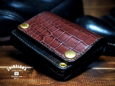 Crocodile Skin Tracker Wallet / Hand Sewing / Tochigi Leather | eBay