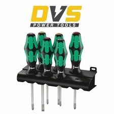 Wera 105622 Kraftform Plus 6 Piece Lasertip Screwdriver Set Pozi Slotted Philips