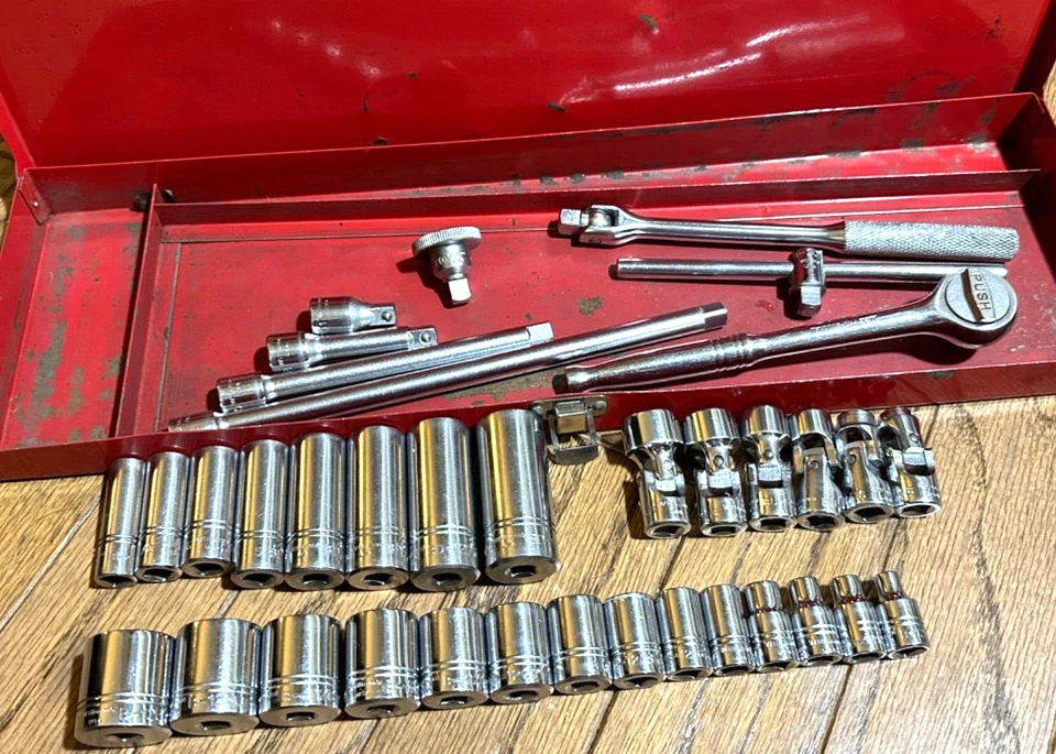 🇺🇸 Williams Tools 3/8 Socket Set General Service Extension Breaker Bar Lot Box - Image 3 of 4