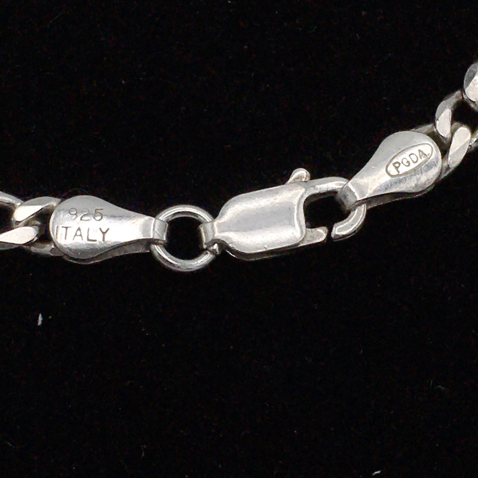 PGDA sterling silver bracelet - solid 4mm figaro … - image 3