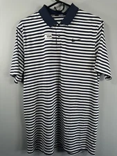 Men’s Nike DriFit Victory Golf Polo Navy Striped Size L 22x31
