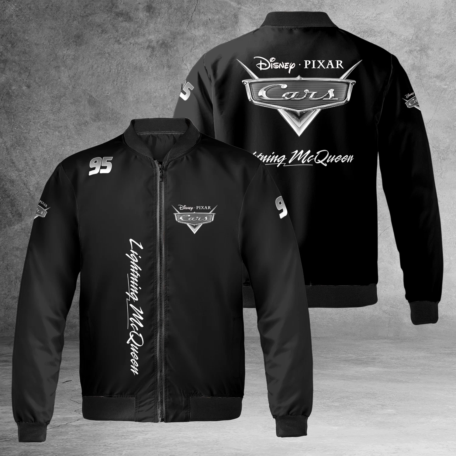 ALEXANDER MCQUEEN Giacca Bomber Antivento Saetta Mcqueen Disney Pixar Cars Stampa All Over