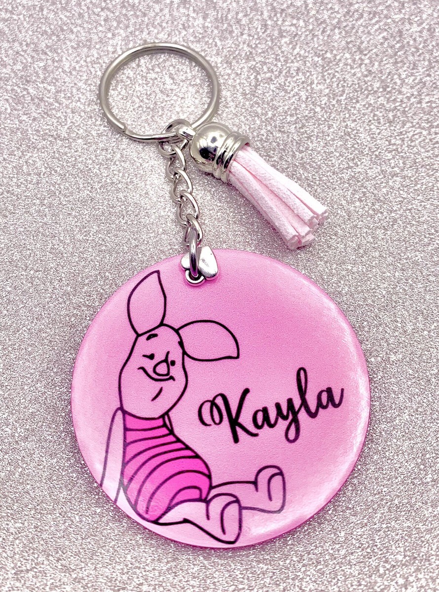 Winnie the Pooh, Piglet, Disney inspired personalised keyring
