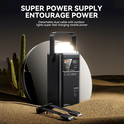 70000mAh 120W Portable Power Bank Large Capacity External Battery Fast Charging