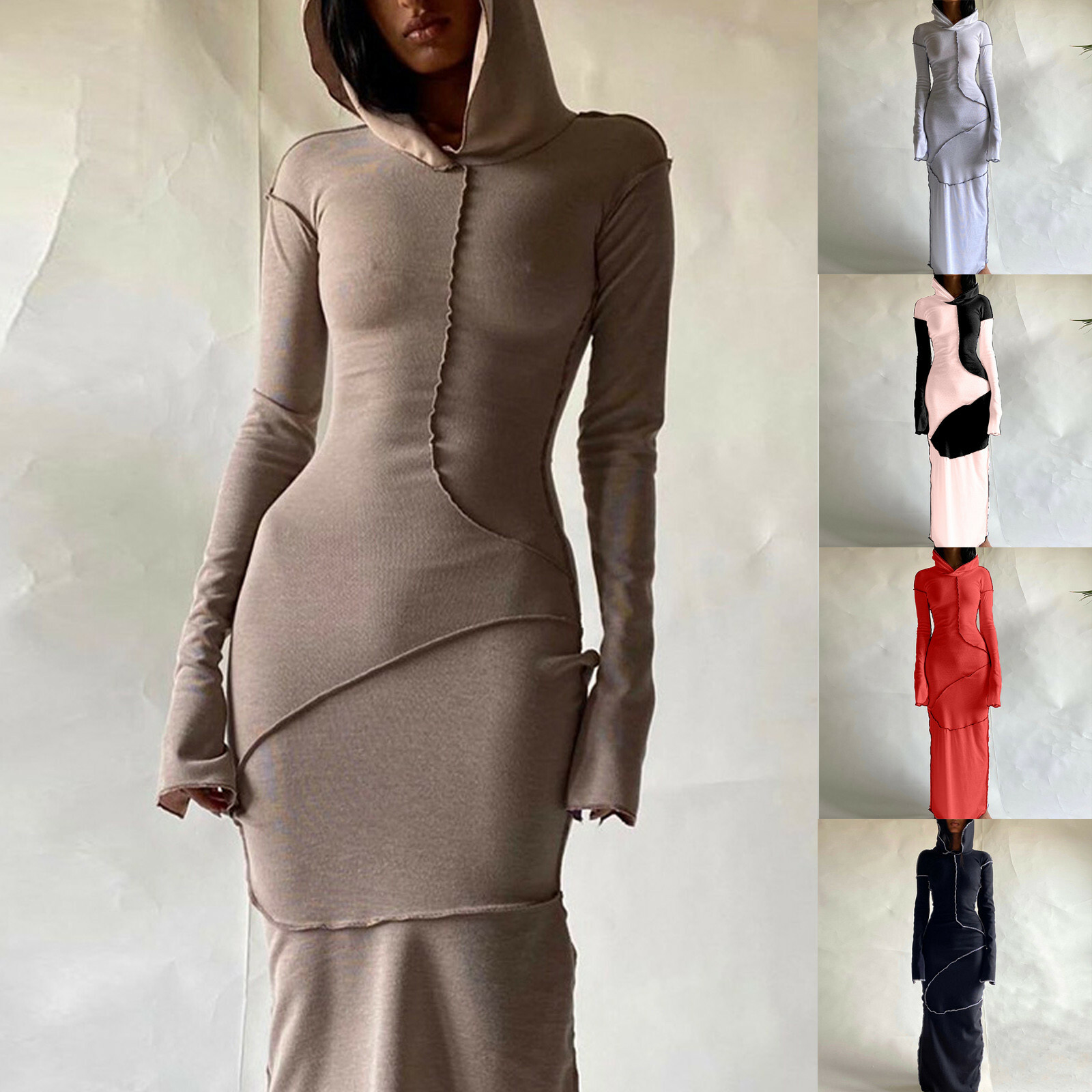 Women Fashion Casual Pullover Dress 