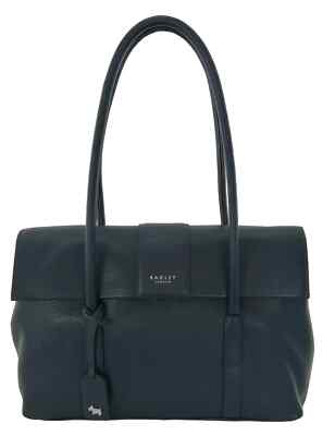 Radley Brompton Mews Flap Shoulder Leather Bag Dark Blue Flap Medium H6173401