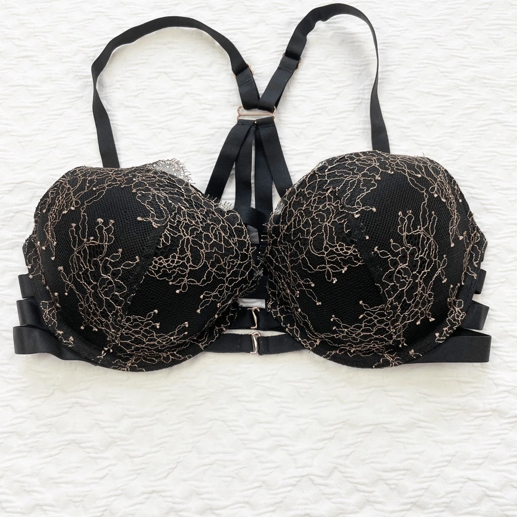 BUY 1 GET 1 FREE Victorias Secret Strappy Buckle Bondage Bra Very Sexy-  Push Up