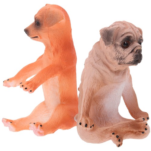 2pcs Miniature Dog Adornments Puppy Ornaments Lifelike Dog Figurine Adornments