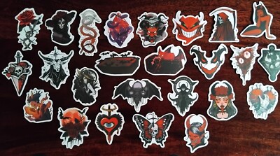 25 x ''TEUFELSBILDER'' KLEINE VINYL AUFKLEBER (SET 1) * GOTH * DUNKEL * NEU
