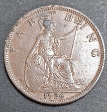 Great Britain 1926 King George V Farthing Coin