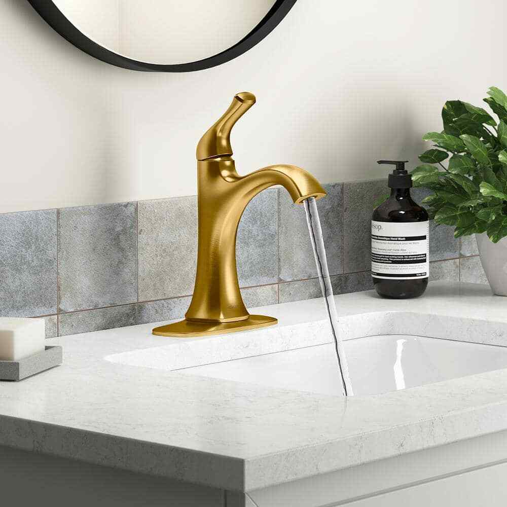 KOHLER Sundae Single Handle Single Hole Faucet in Vibrant Brushed 