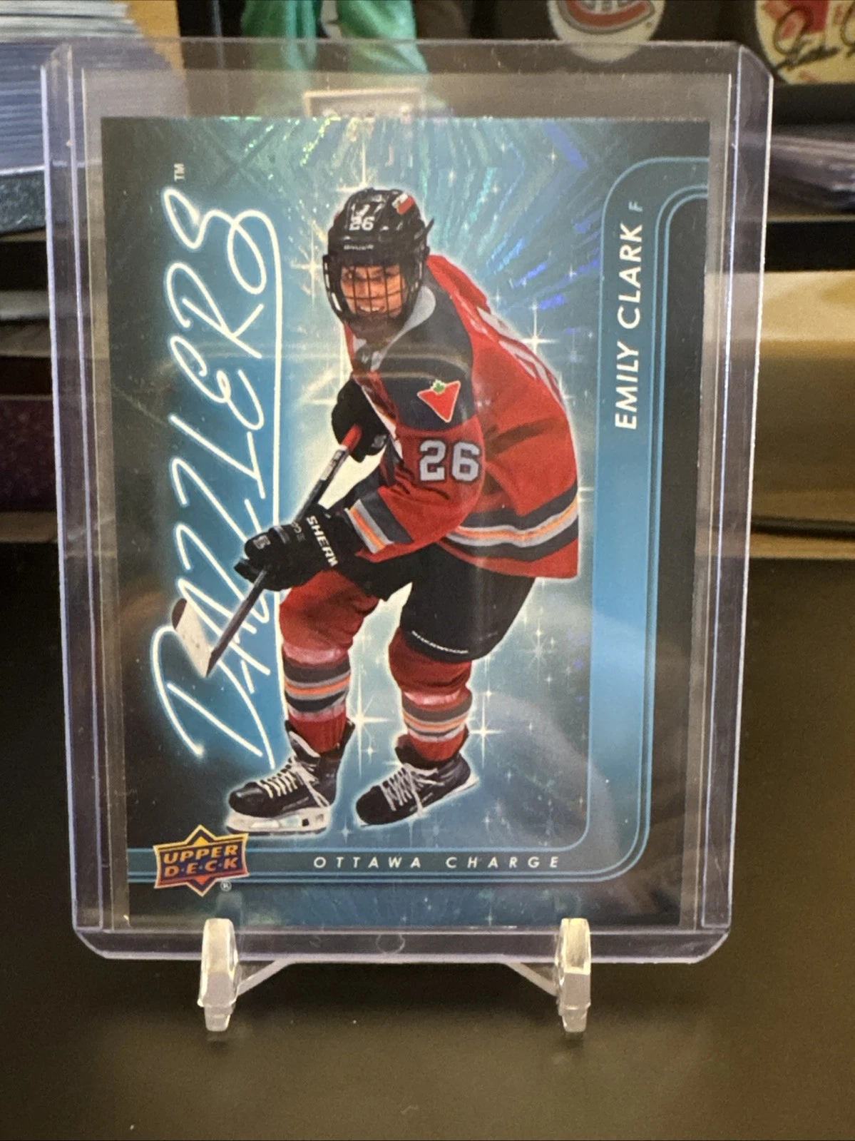 2025 Upper Deck PWHL Dazzlers Blue Emily Clark Ottawa Charge