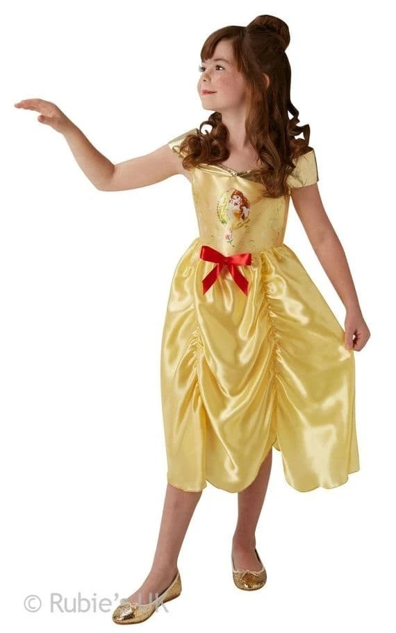 Vestido De Bella Y Bestia Para Niña 3 Piezas Con Lazo, Corona Y Cetro – Ideal Para Cumpleaños, Cosplay, Navidad Y Fiestas De Princesas