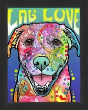 "Lab Love" Framed Dog Art Print by Dean Russo (29" by 24")